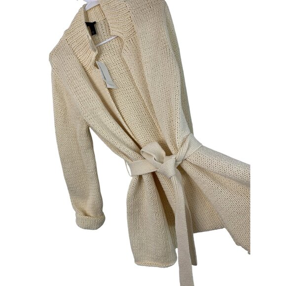 Eileen Fisher Chunky Cotton Rope Open Front Cardigan With Belt L NWT 7825 - Picture 1 of 10